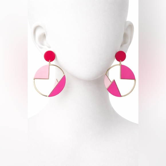 RACHEL Rachel Roy Jewelry - Rachel Roy Geometric Pink and Gold Earrings